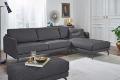 Creation BY ROLF BENZ Ecksofa »CR.450, Designecksofa, L-Form« Armlehne sehr schmal, Breite 274 cm, Alugussfuß Umbragrau
