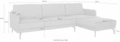 Creation BY ROLF BENZ Ecksofa »CR.450, Designecksofa, L-Form« Armlehne sehr schmal, Breite 274 cm, Alugussfuß Umbragrau