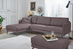 Creation BY ROLF BENZ Ecksofa »CR.450, Designecksofa, Polsterecke, L-Form« Armlehne sehr schmal, Breite 234 cm, Alugussfüße in umbragrau