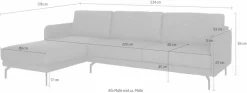 Creation BY ROLF BENZ Ecksofa »CR.450, Designecksofa, Polsterecke, L-Form« Armlehne sehr schmal, Breite 234 cm, Alugussfüße in umbragrau