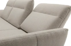 Creation BY ROLF BENZ Ecksofa »CR.460 Design-Sofa der Extraklasse, verstellbare Rückenlehne, L-Form« Sockel in Nussbaum, Winkelfüße in Umbragrau, Breite 318 cm