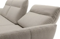Creation BY ROLF BENZ Ecksofa »CR.460 Design-Sofa der Extraklasse, verstellbare Rückenlehne, L-Form« Sockel in Nussbaum, Winkelfüße in Umbragrau, Breite 318 cm