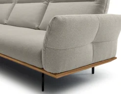 Creation BY ROLF BENZ Ecksofa »CR.460 Design-Sofa der Extraklasse, verstellbare Rückenlehne, L-Form« Sockel in Nussbaum, Winkelfüße in Umbragrau, Breite 318 cm