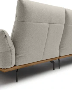 Creation BY ROLF BENZ Ecksofa »CR.460 Design-Sofa der Extraklasse, verstellbare Rückenlehne, L-Form« Sockel in Nussbaum, Winkelfüße in Umbragrau, Breite 318 cm