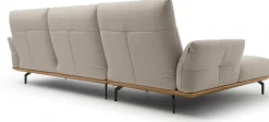 Creation BY ROLF BENZ Ecksofa »CR.460 Design-Sofa der Extraklasse, verstellbare Rückenlehne, L-Form« Sockel in Nussbaum, Winkelfüße in Umbragrau, Breite 318 cm