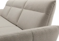 Creation BY ROLF BENZ Ecksofa »CR.460 Design-Sofa der Extraklasse, verstellbare Rückenlehne, L-Form« Sockel in Nussbaum, Winkelfüße in Umbragrau, Breite 318 cm