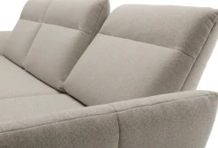 Creation BY ROLF BENZ Ecksofa »CR.460 Design-Sofa der Extraklasse, verstellbare Rückenlehne, L-Form« Sockel in Nussbaum, Winkelfüße in Umbragrau, Breite 318 cm