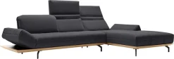 Creation BY ROLF BENZ Ecksofa »CR.420, Designecksofa, L-Form« in 2 Qualitäten, Holzrahmen in Eiche Natur oder Nußbaum, Breite 293 cm