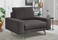 Creation BY ROLF BENZ Sessel »CR.450, Designsessel, Loungesessel« Armlehne breit niedrig, Alugussfüße in umbragrau, Breite 120 cm