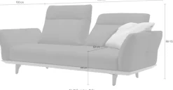 Creation BY ROLF BENZ 3-Sitzer »CR.460 Designsofa mit erstklassigem Sitzkomfort« Sockel in Nussbaum, Füße Nussbaum, Breite 208 cm