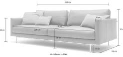Creation BY ROLF BENZ 4-Sitzer »CR.414, Designsofa, Loungesofa« Wahlweise aus Leder oder Chenille