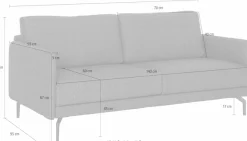 Creation BY ROLF BENZ 2-Sitzer »CR.450, Designsofa, Loungesofa« Armlehne sehr schmal, Alugussfüße in umbragrau, Breite 150 cm