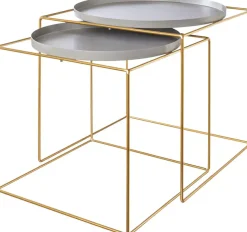 Creativ deco Beistelltisch Set, 2 Stk. tlg. im 2er Set, im Nesting-Design, aus Metall, Höhe ca. 47 und 42 cm