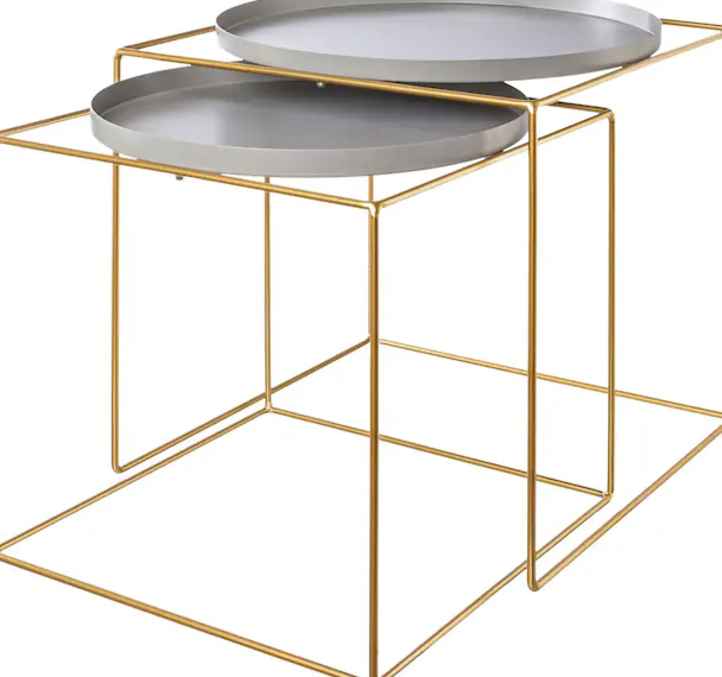 Creativ deco Beistelltisch Set, 2 Stk. tlg. im 2er Set, im Nesting-Design, aus Metall, Höhe ca. 47 und 42 cm
