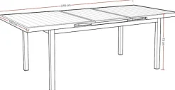 Destiny Esstisch »IMOLA« (165/ 215x75x100cm) Aluminium, Polywood