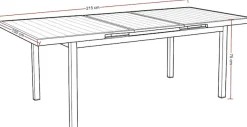 Destiny Esstisch »IMOLA« (165/ 215x75x100cm) Aluminium, Polywood