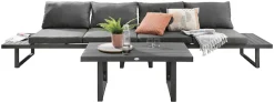 Destiny Gartenlounge-Set »SEA POINT Multifunkt.-Loungeset anthrazit, Tisch: 110x58x45/68cm« Set, 15 Stk. tlg. Aluminium