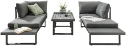 Destiny Gartenlounge-Set »SEA POINT Multifunkt.-Loungeset anthrazit, Tisch: 110x58x45/68cm« Set, 15 Stk. tlg. Aluminium