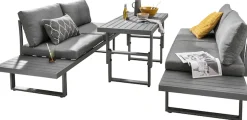 Destiny Gartenlounge-Set »SEA POINT Multifunkt.-Loungeset anthrazit, Tisch: 110x58x45/68cm« Set, 15 Stk. tlg. Aluminium