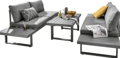 Destiny Gartenlounge-Set »SEA POINT Multifunkt.-Loungeset anthrazit, Tisch: 110x58x45/68cm« Set, 15 Stk. tlg. Aluminium