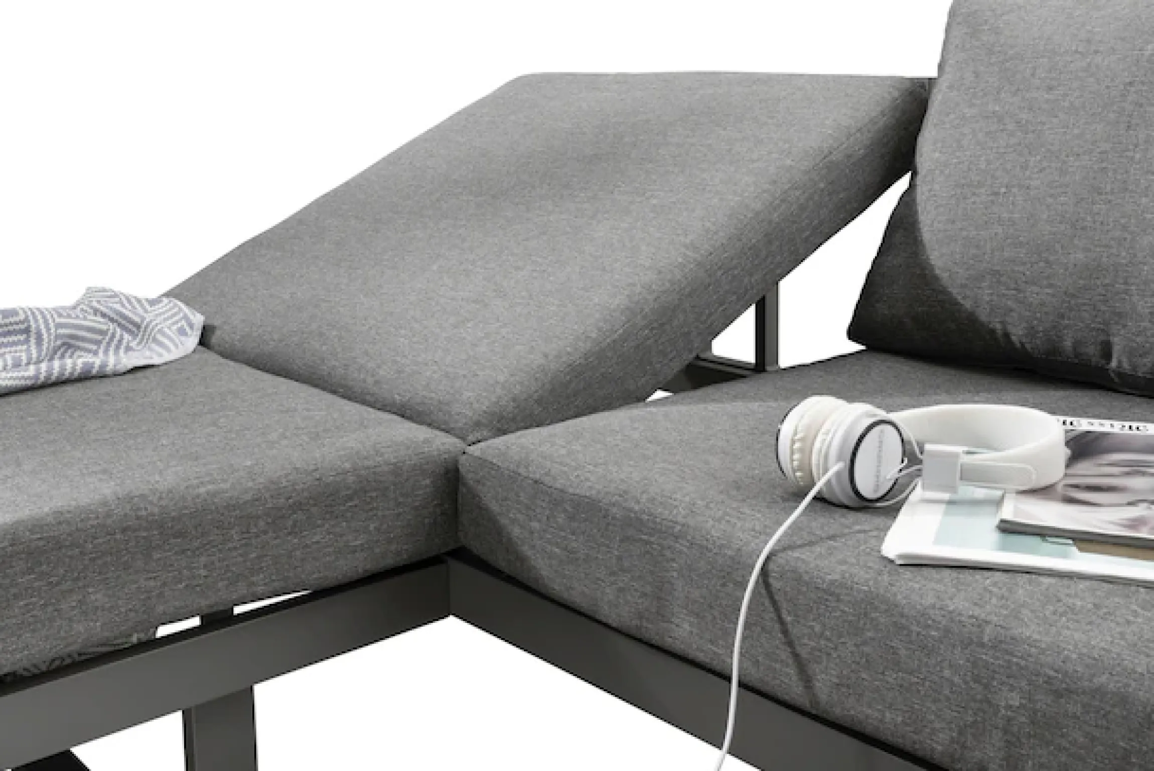 Destiny Gartenlounge-Set »SEA POINT Multifunkt.-Loungeset anthrazit, Tisch: 110x58x45/68cm« Set, 15 Stk. tlg. Aluminium