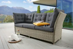 Destiny Loungesofa »PALMA« Aluminium, Polyrattan, 3er Bank, inkl. Auflagen