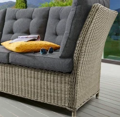Destiny Loungesofa »PALMA« Aluminium, Polyrattan, 3er Bank, inkl. Auflagen