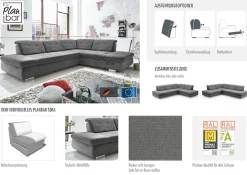 Die PlanBar Ecksofa »MP-IN17004 L-Form, Breite 323 cm, mit Kaltschaum-Polsterung« inkl. Sitztiefenverstellung, wahlweise weitere Funktionen