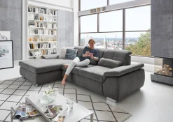 Die PlanBar Ecksofa »MP-IN16037 L-Form, Breite 289 cm, mit Federkern-Polsterung« mit Sitztiefenverstellung & Zierkissen