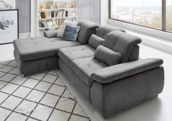 Die PlanBar Ecksofa »MP-IN16037 L-Form, Breite 289 cm, mit Federkern-Polsterung« mit Sitztiefenverstellung & Zierkissen
