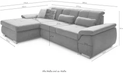 Die PlanBar Ecksofa »MP-IN16037 L-Form, Breite 289 cm, mit Federkern-Polsterung« mit Sitztiefenverstellung & Zierkissen
