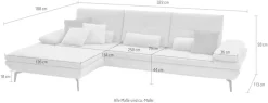 Die PlanBar Ecksofa »MP-IN23002 L-Form« wahlweise mit Armteil- und Sitztiefenverstellung