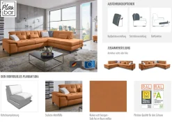 Die PlanBar Ecksofa »MP-IN18012 L-Form mit Kaltschaum-Polsterung« Sitztiefenverstellung, optional Kopfteilverstellung & Schlaffunktion