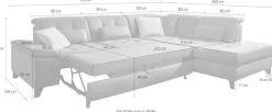 Die PlanBar Ecksofa »MP-IN18012 L-Form mit Kaltschaum-Polsterung« Sitztiefenverstellung, optional Kopfteilverstellung & Schlaffunktion