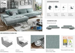 Die PlanBar Ecksofa »MP-IN20126 L-Form mit Kaltschaum-Polsterung« mit Kopfteilverstellung, optional Sitztiefen- & Armteilverstellung