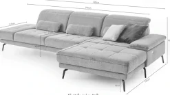 Die PlanBar Ecksofa »MP-IN20126 L-Form mit Kaltschaum-Polsterung« mit Kopfteilverstellung, optional Sitztiefen- & Armteilverstellung