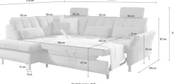 Die PlanBar Ecksofa »MP-IN20016 L-Form mit Federkern-Polsterung« wahlweise mit Kopfstützen und Schlaffunktion