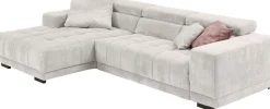 Die PlanBar Ecksofa »MP-IN15053 L-Form schmaler Schenkel« wahlweise mit Kopfteilverstellung und manueller Vorziehbank