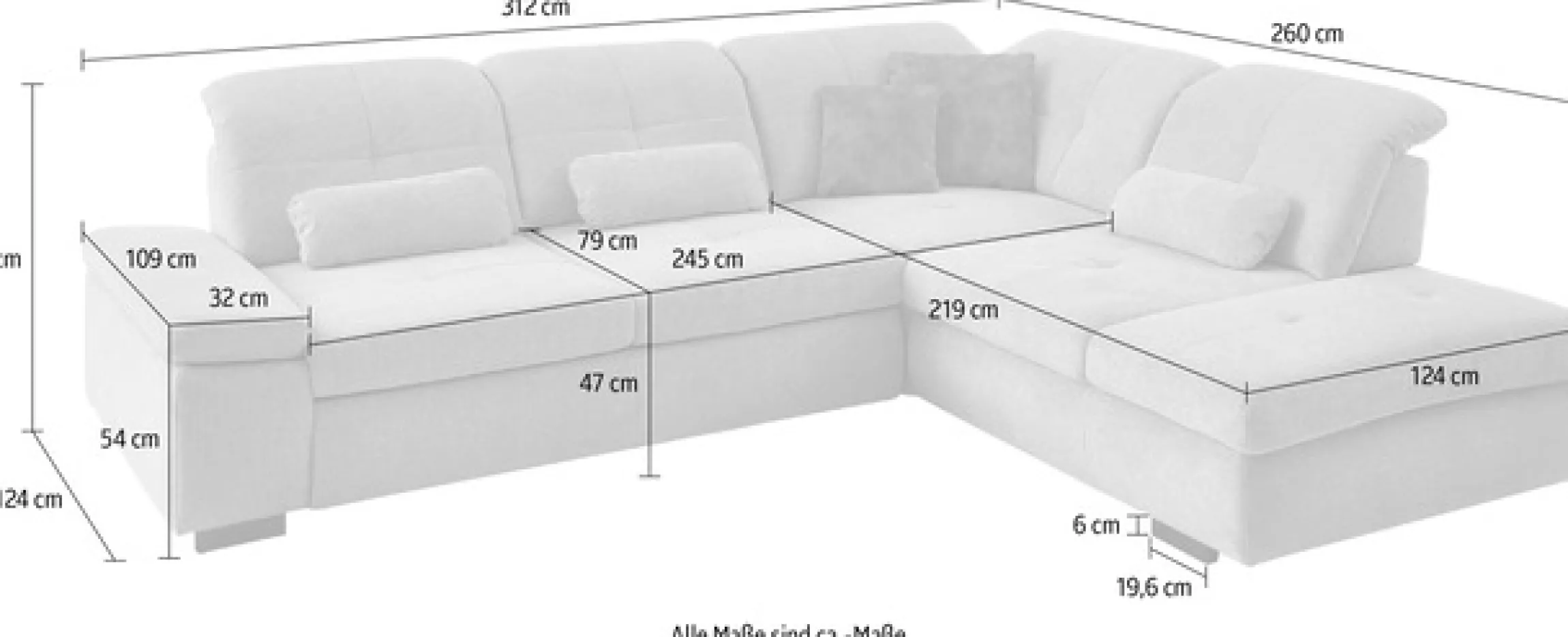 Die PlanBar Ecksofa »MP-IN16012 L-Form Kaltschaum-Polsterung« inkl. Sitztiefenverstellung, optional mit Funktionen