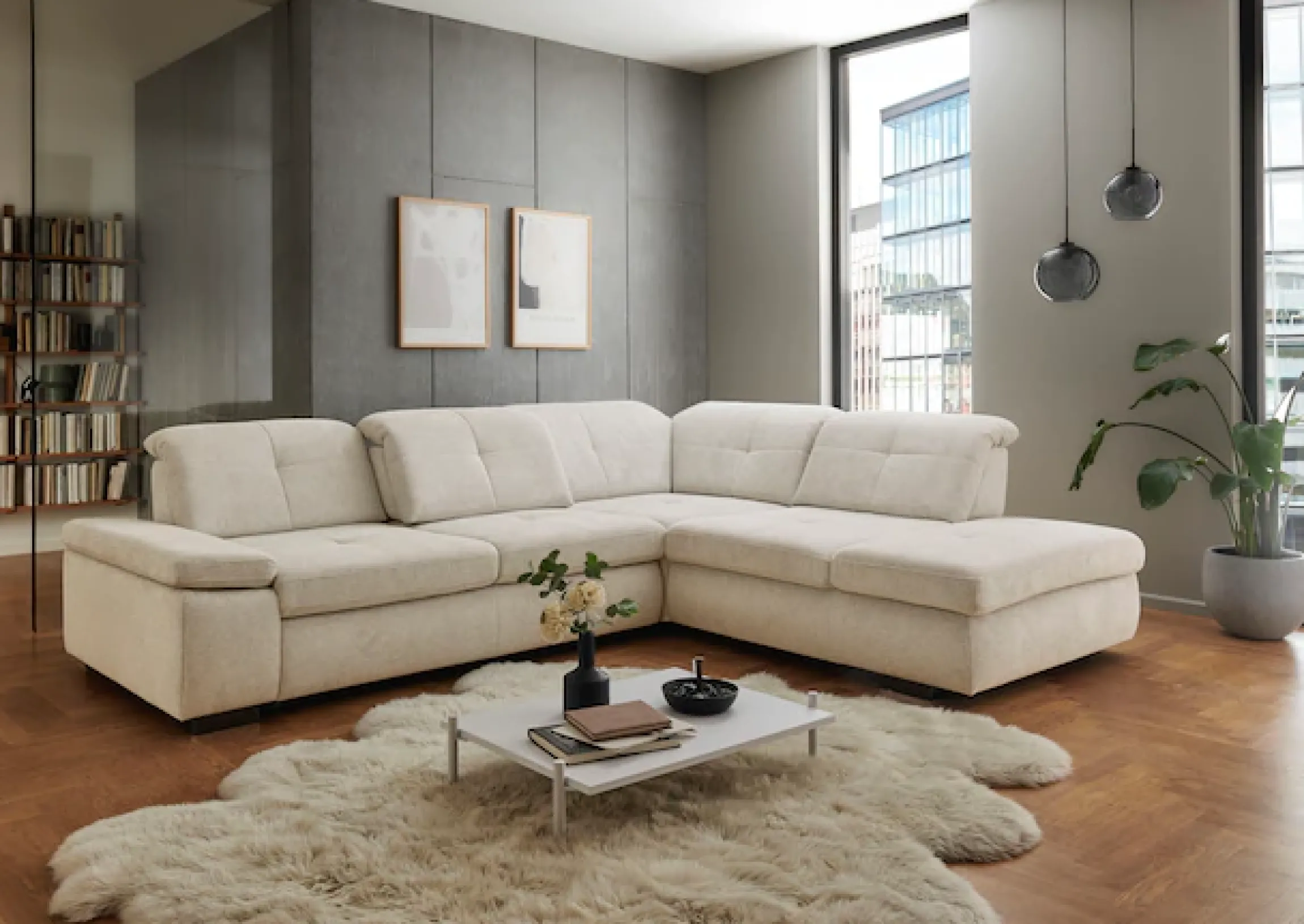 Die PlanBar Ecksofa »MP-IN16012 L-Form Kaltschaum-Polsterung« inkl. Sitztiefenverstellung, optional mit Funktionen