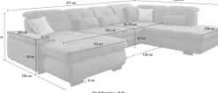Die PlanBar Ecksofa »MP-IN16012 U-Form, mit Federkern-Polsterung« inkl. Sitztiefenverstellung wahlweise mit weiteren Funktionen