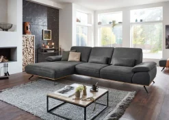 Die PlanBar Ecksofa »PN-EM18063 L-Form, B: 322 cm« wahlweise mit echt bezogenem Rücken und Sitztiefenverstellung
