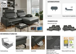 Die PlanBar Ecksofa »PN-EM20028 L-Form mit Kopfstützen« wahlweise mit motorischem Canape