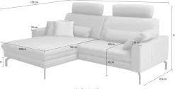 Die PlanBar Ecksofa »PN-EM20028 L-Form mit Kopfstützen« wahlweise mit motorischem Canape