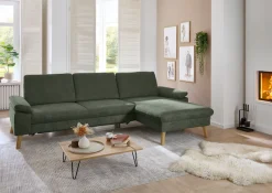 Die PlanBar Ecksofa »PP-LA24075 L-Form, Breite 286 cm« opt. mit Kopfstützen, Schlaffunktion, mot. Ottomane, Sitztiefenverst.