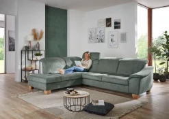 Die PlanBar Ecksofa »PP-LA23145 L-Form« inkl. Kopfpolsterverstellung, Federkernpolsterung