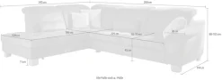 Die PlanBar Ecksofa »PP-LA23145 L-Form« inkl. Kopfpolsterverstellung, Federkernpolsterung