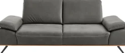 Die PlanBar 3-Sitzer »PN-EM18063, B: 232 cm, mit Kontrastnaht« optional mit echt bezogenem Rücken, Sitztiefen- und Armteilverstellung