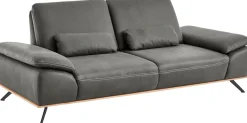 Die PlanBar 3-Sitzer »PN-EM18063, B: 232 cm, mit Kontrastnaht« optional mit echt bezogenem Rücken, Sitztiefen- und Armteilverstellung