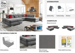 Die PlanBar Wohnlandschaft »MP-IN17004 U-Form, Breite 382 cm, mit Kaltschaum-Polsterung« inkl. Sitztiefenverstellung, weitere Funktion wählbar